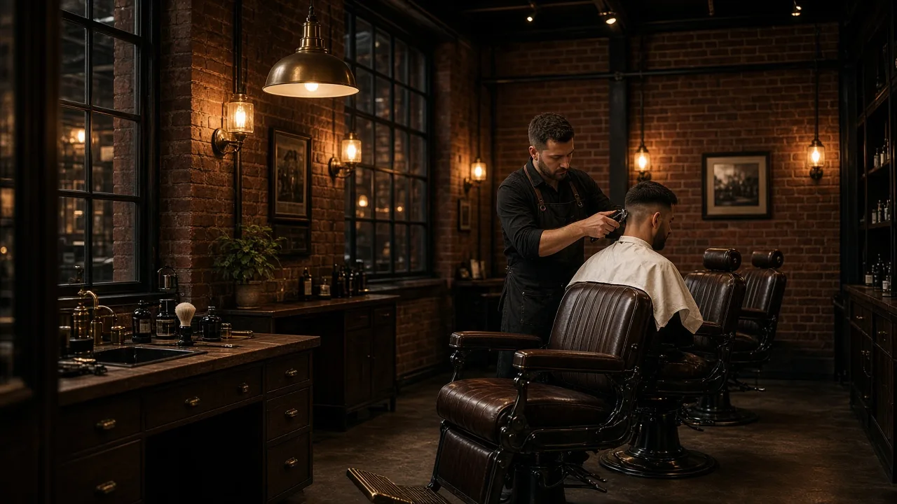 Ilustrační foto barber shopu — Factory Barbershop, České Budějovice